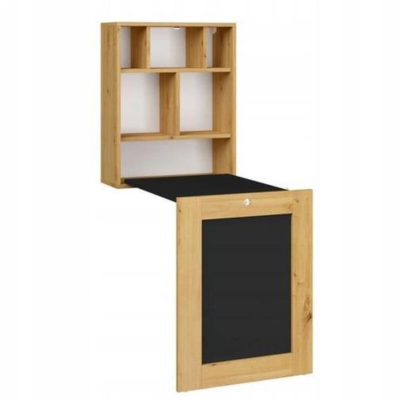 Bureau pliable - BB LOISIR - TILT - Noir mat - Contemporain - Design - 6 étagères