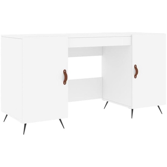 Bureau Solidchoice, modèle Wit, dimensions 140 x 50 x 75 cm, avec 4 compartiments et des portes