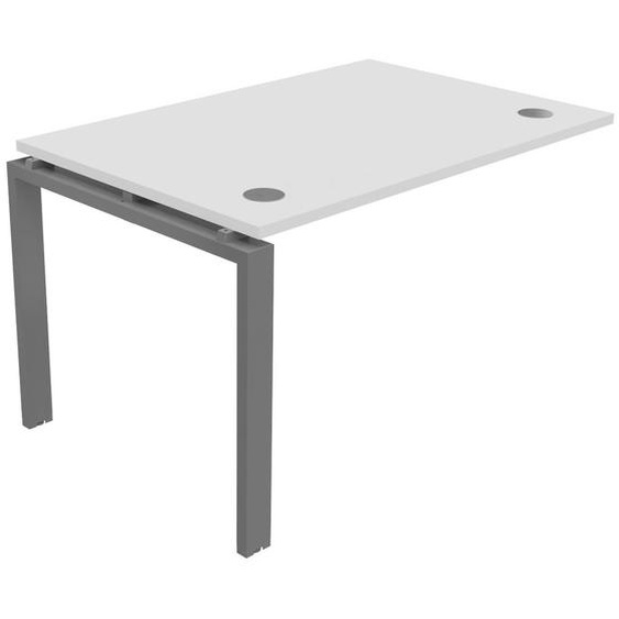Bureau suivant E-link L.120 x P.80 cm - Plateau Blanc - Pieds Aluminium