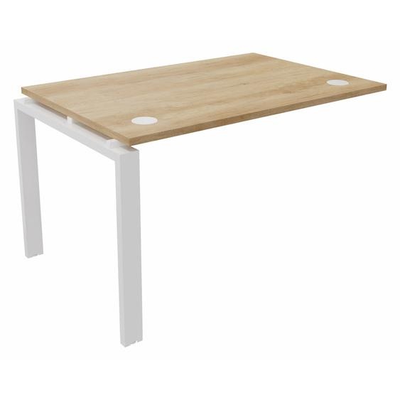 Bureau suivant E-link L.120 x P.80 cm - Plateau Chêne Nebraska - Pieds Blanc