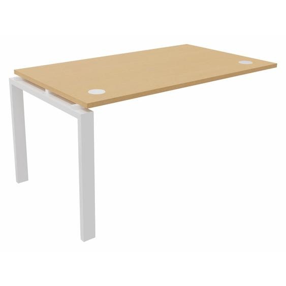 Bureau suivant E-link L.140 x P.80 cm - Plateau Hêtre - Pieds Blanc