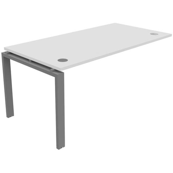 Bureau suivant E-link L.160 x P.80 cm - Plateau Blanc - Pieds Aluminium