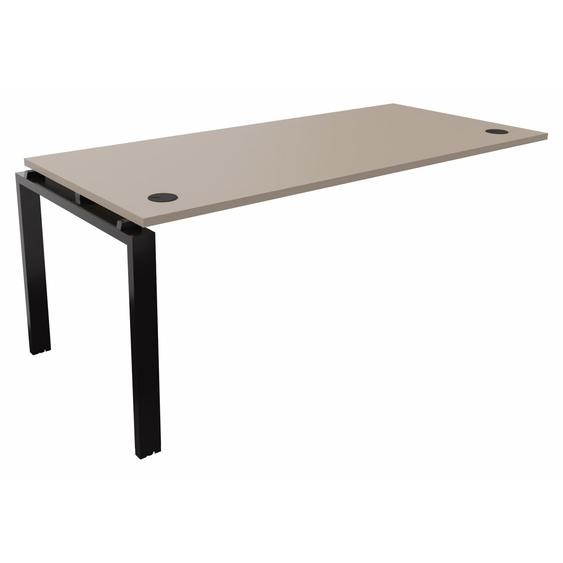 Bureau suivant E-link L.180 x P.80 cm - Plateau Argile - Pieds Noir