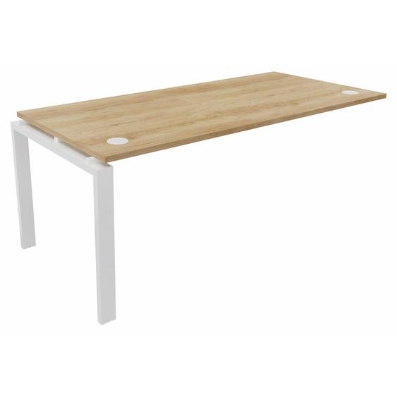 Bureau suivant E-link L.180 x P.80 cm - Plateau Chêne Nebraska - Pieds Blanc