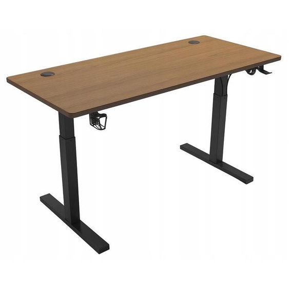 Bureau - Table 140 x 60 x 72 cm - Bureau marron - Poste de travail - Table de télétravail - réglable en hauteur