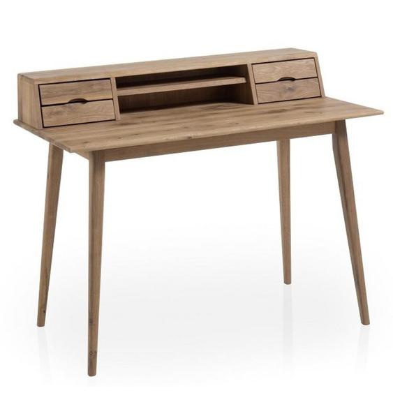 Bureau TUCSON style scandinave chêne noueux massif  4 tiroirs