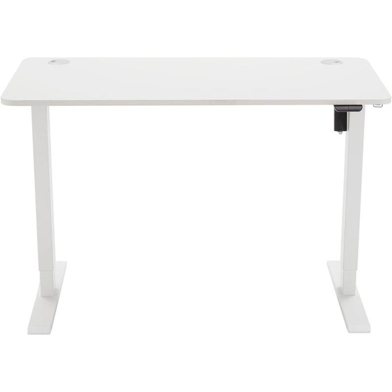 Bureau Zit-sta électrique - Bureau informatique 120 x 60 cm - Hauteur réglable de 70 à 120 cm - Blanc - Capacité de charge : 70 kg