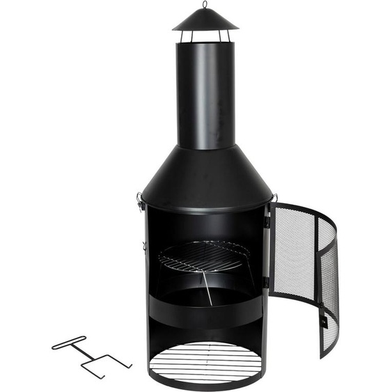 BURI Cheminée de jardin et de terrasse Barbecue de jardin Foyer Grille de cuisson