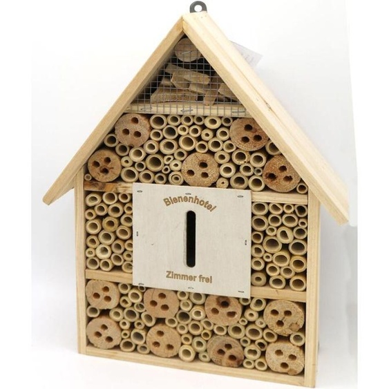 BURI Hôtel pour insectes 28x9x38cm Abeilles Papillons Coléoptères Nid Brut Maison Nature