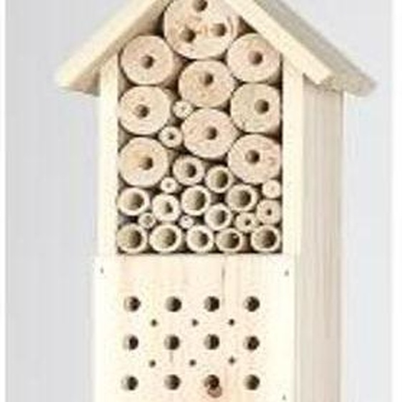 BURI XL-Hôtel pour insectes grande maison pour insectes sur tige 160cm en bois matériaux naturels