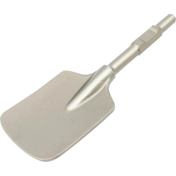 Burin à argile pour marteau de démolition - 65A - 44×13,5 cm - Acier chromé 40Cr - Trempé, dune seule pièce - Argent
