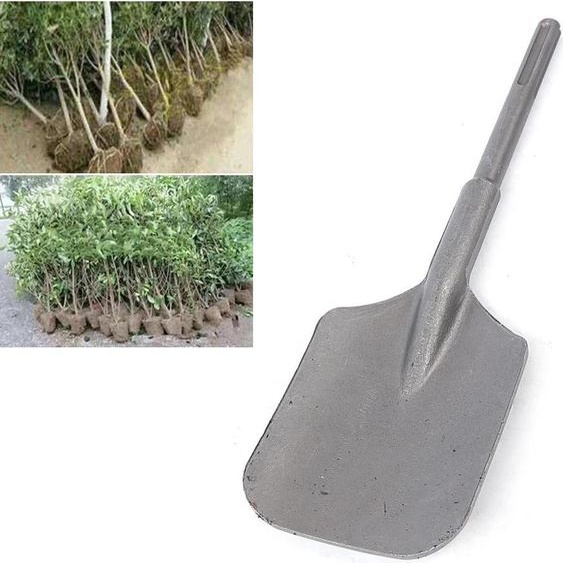 Burin bêche pour marteau de démolition - Burin dargile et de terre - Creuser et déblayer - 1,3 kg - Argent