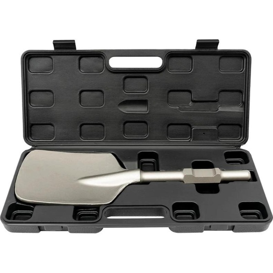 Burin pour marteau de démolition - 65A - Acier chromé 40Cr - 44 x 13,5 cm - Trempé, monobloc - 4 kg - Noir