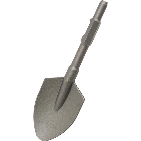 Burin pour marteau de démolition - Tige hexagonale - Longueur 44 cm - Largeur de lame 13,5 cm - Acier - Pour marteau de démolition électrique - Creusement et construction