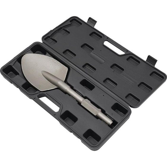 Burin pour marteau piqueur électrique - Pelle à argile - 44 x 13,5 cm - Acier 40Cr - Trempé et poli - Argent