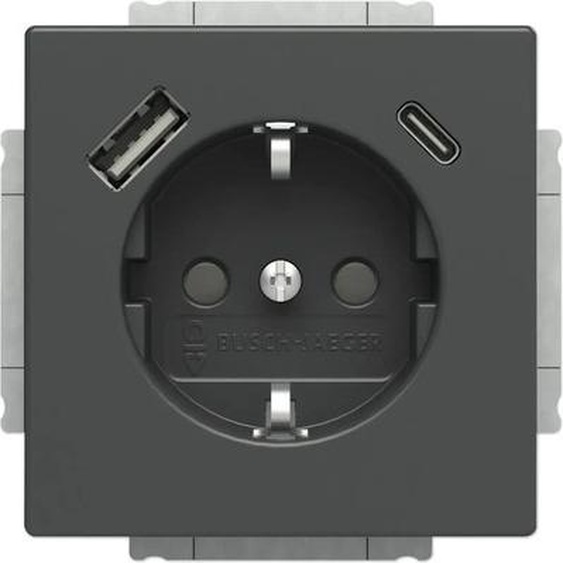 Busch-Jaeger 20 EUCB2USBAC-81 Prise USB Safety+ avec USB A/C Future Linear anthracite