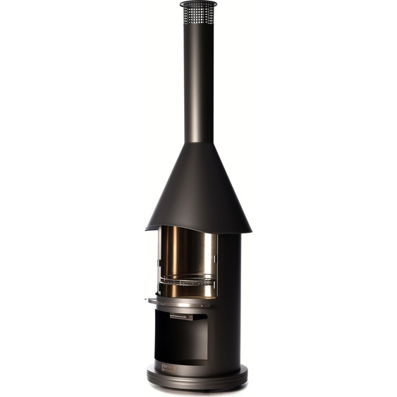 BUSCHBECK Barbecue en acier inoxydable Auckland gris foncé Dimensions L65 x l65 x H230 cm 90161.003