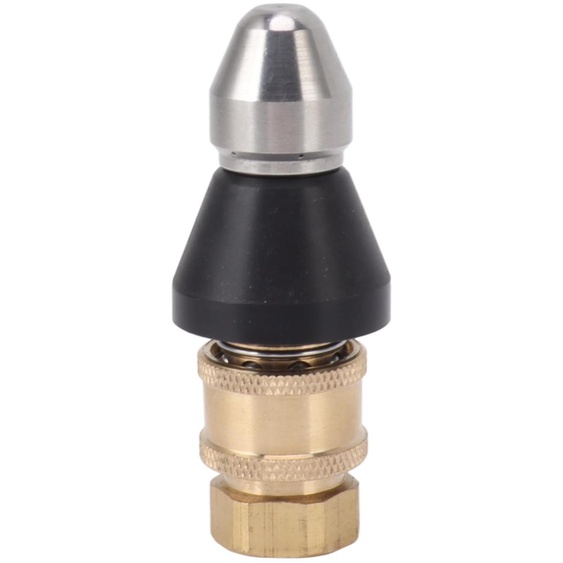 Buse de nettoyage haute pression pour canalisations, 1/4 de pouce, en acier inoxydable, rotative