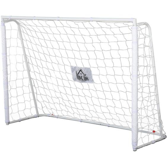 Homcom - But de football - cage de foot - but futsal dim. 186L x 62l x 123H cm - châssis métal filet pe - piquets & outil inclus - blanc