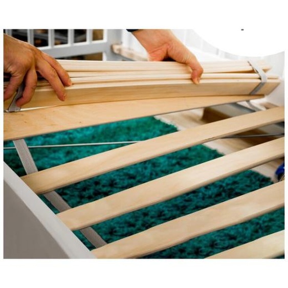 Bysommiflex - Sommier à Lattes 90 x 200 ou 90x190 Sommier à Lattes sur rouleau Lattes pour Lit 1 Personne - Pin Massif Naturel