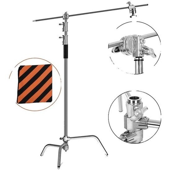 C-Stand, acier inoxydable, pliable, photographie, 2,6M