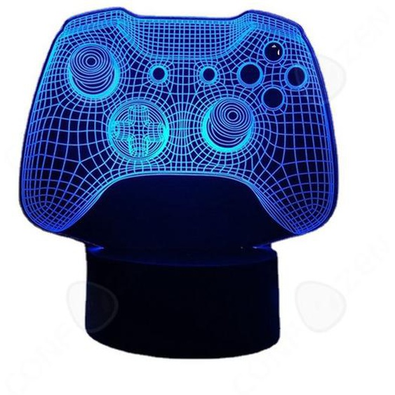 C Veilleuse en forme de poignée de jeu 3D Tridimensionnel 16 couleurs Avec télécommande et Base de réglage tactile Lampe de Chevet