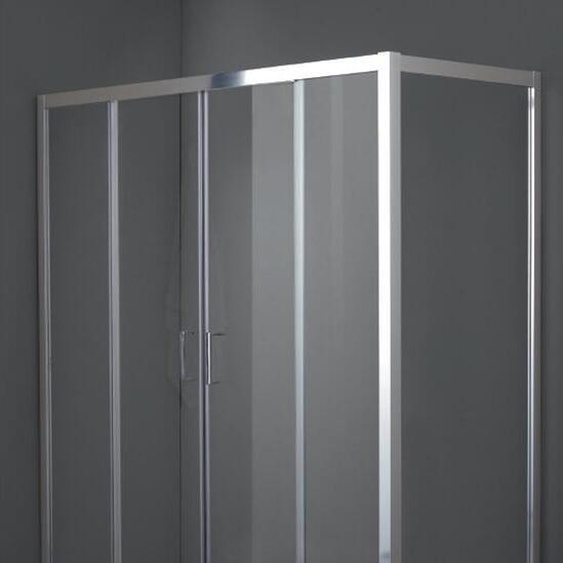 Cabine de douche 195x80 cm hauteur 200cm 1 verre fixe + ap. 4 cristaux au centre, cristal clair - FRASCIO