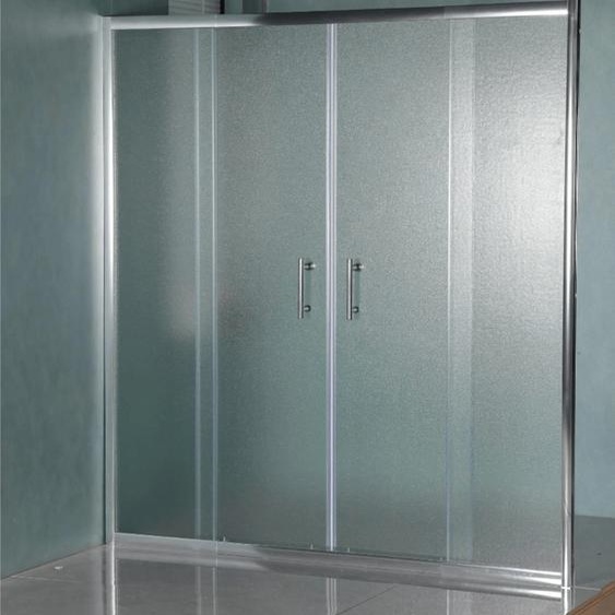 Cabine de douche 200 cm avec ouverture centrale et quatre cristaux en verre trempé satiné - FRASCIO