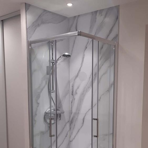 Cabine de douche 65 x 80 cm ouverture en angle avec entrée confortable hauteur 200 cm en verre trempé - FRASCIO