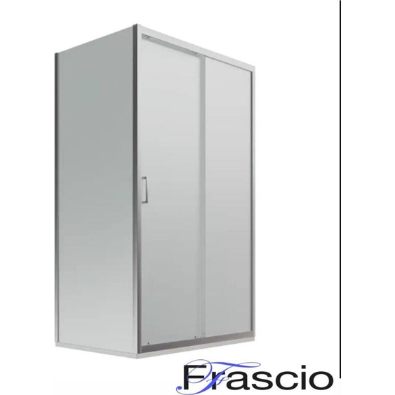 Cabine de douche 90x140 avec ouverture frontale et porte coulissante, avec deux cristaux et un côté fixe, carrée et rectangulaire, en verre trempé satiné - FRASCIO