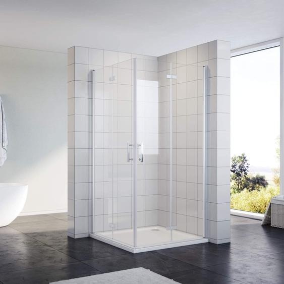 Cabine de douche 90x90cm Hauteur : 195cm Nano verre Cabine de douche accès dangle Porte à charnières Salle de bain Cabine de douche accès dangle Porte pliante Porte pliante pivotante