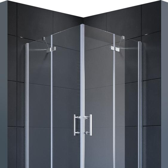 Cabine de douche accès dangle SONNI Cabine de douche avec porte à charnière Nano verre Cabine de douche accès dangle 80x80x195cm 6mm verre de sécurité ESG