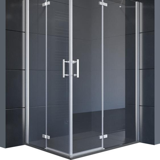 Cabine de douche accès dangle SONNI Cabine de douche avec porte à charnière Nano verre Cabine de douche dangle 120x80x195cm 6mm ESG-verre de sécurité