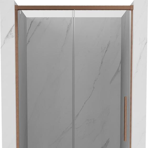 Cabine de douche Mexen Rox à porte coulissante 120 cm, transparente, cuivre brossé - 8C2-120-000-65-00