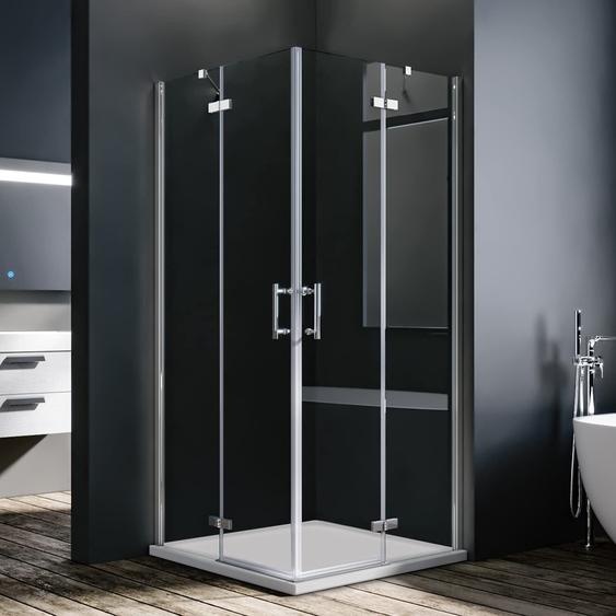Cabine de douche SONNI porte pliante 80x80x195cm accès dangle salle de bain douche dangle porte battante porte pliante nano verre porte pliante pivotante