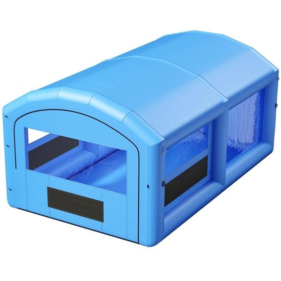 Cabine de peinture gonflable, dimensions 6,4 x 4,1 x 3 mètres - Ventilateur 1100 W - PVC bleu