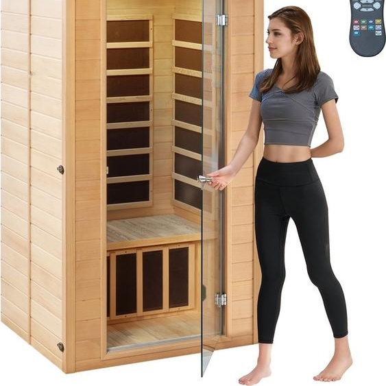 Cabine infrarouge - Cabine chauffante infrarouge 1-2 personnes - 1400W - Cabine de sauna pour le bien-être et la détente