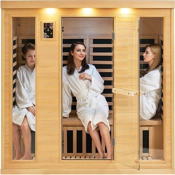Cabine infrarouge - Sauna infrarouge - Cabine chauffante 3-4 personnes - 2580 W - Détente et santé - Le bien-être chez soi