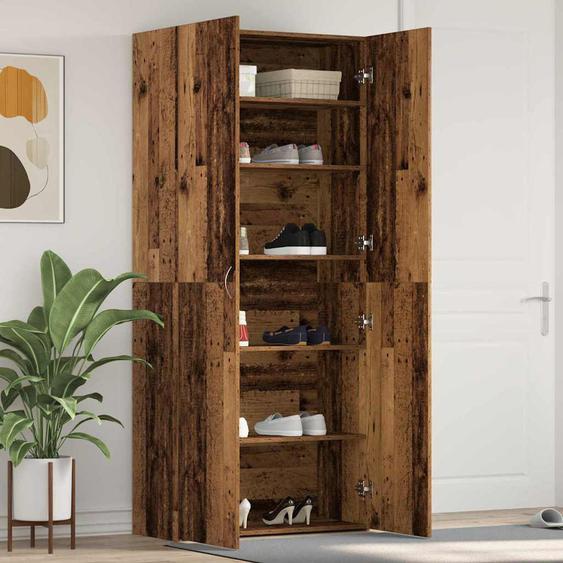 Cabinet à chaussures avec étagère Marron 80 x 35.5 x 180 cm