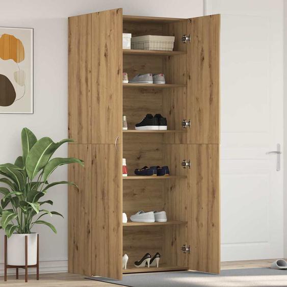 Cabinet à chaussures avec étagère Marron 80 x 35.5 x 180 cm