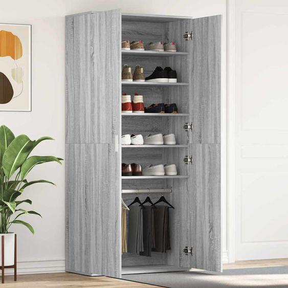 Cabinet à chaussures avec étagère Gris Sonoma 80 x 39 x 178 cm