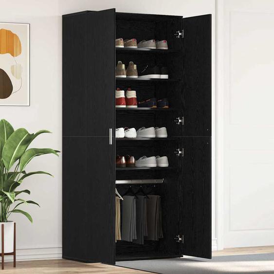 Cabinet à chaussures avec étagère Chêne noir 80 x 39 x 178 cm