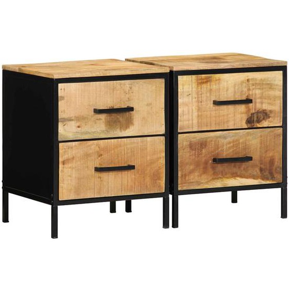Cabinet de chevet 2 pcs Marron et noir 40 x 35 x 50 cm