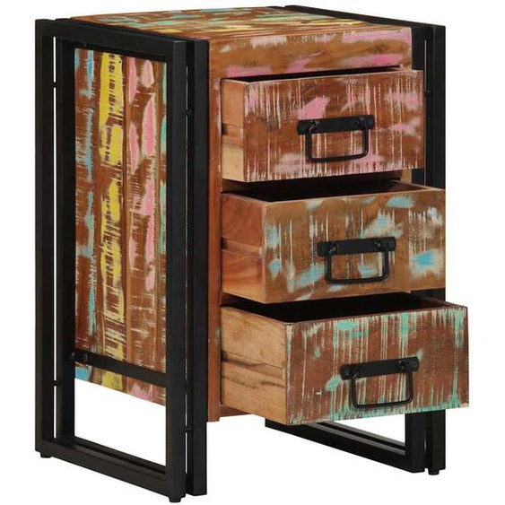 Cabinet de chevet 40 x 35 x 50 cm bois de récupération massif