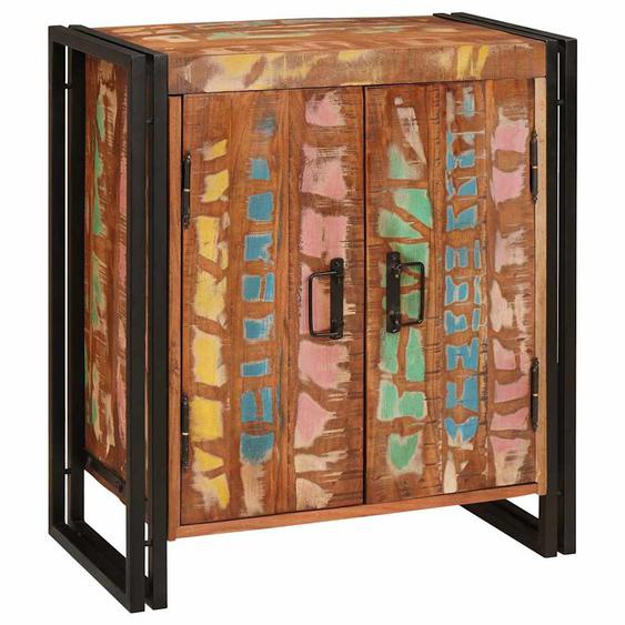 Cabinet de chevet Multicolore bois de récupération massif