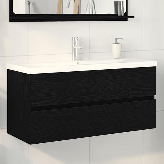 Cabinet de lavabo Chêne noir 100 x 39 x 62 cm Bois dingénierie