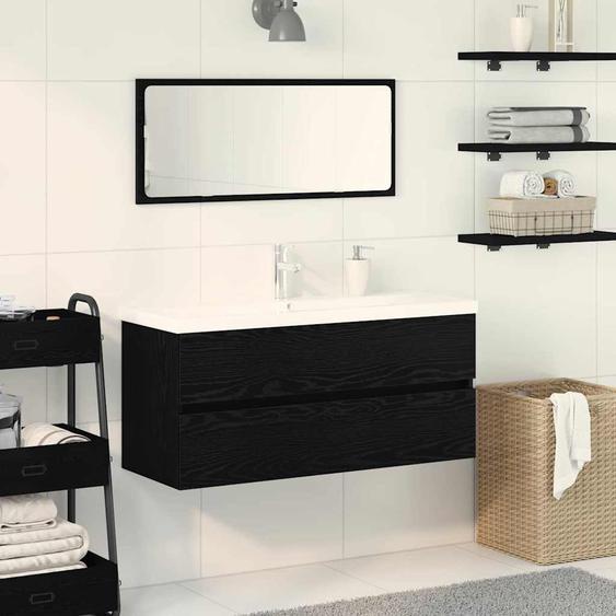 Cabinet de lavabo Chêne noir 90 x 39 x 62 cm Bois dingénierie