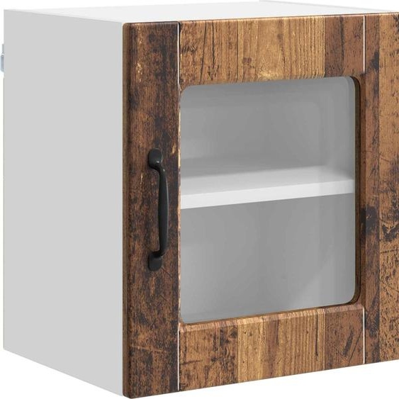 Cabinet en verre mural PORTO Bois ancien 40 x 31 x 40 cm