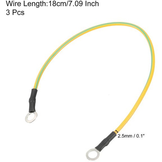 Cable de Mise  la Terre ESD de 20 cm/7,87 Pouces de Long, Cable de Mise  la Terre Antistatique pour liminer llectrostatique des Conducteurs, Lot de 3 (Jaune, Vert)