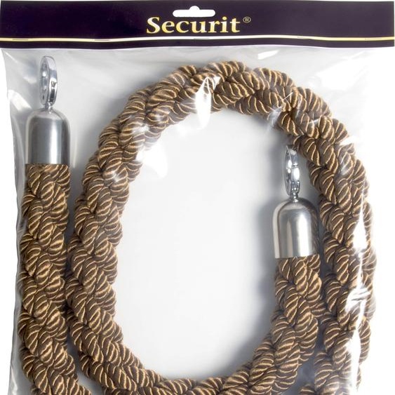 Câble de sécurité tressé, 1,5 m, bronze/chromé, en acier inoxydable